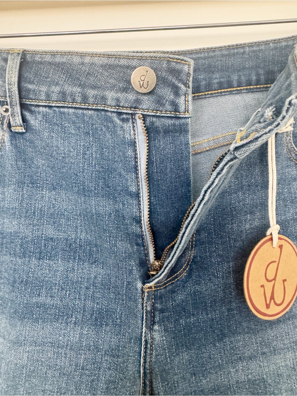 Driftwood Romy Flare Denim Jeans Embroidered Heron Bird Dragonflies Size 10 - Picture 6 of 10